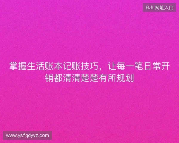 掌握生活账本记账技巧,让每一笔日常开销都清清楚楚有所规划 掌握生活账本记账技巧,让每一笔日常开销都清清楚楚有所规划